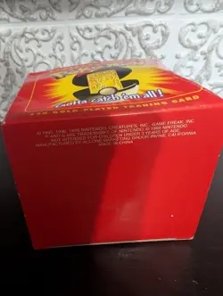 Pokemon 23K Gold Plated Card SEALED w/ FREE Vintage Gen 1 Cards (1999) - Image 4