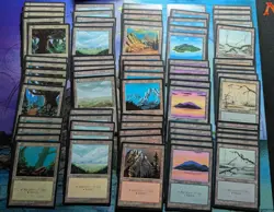 75 MTG card lot with FBB 4th Edition 4ed Japanese NM-Played Land only - Image 1