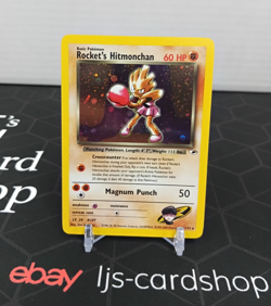 Rocket's Hitmonchan 11/132 Gym Heroes Holo Rare Unlimited LP Pokemon Card T1 - Image 1