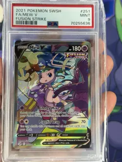 Mew v Alternate Full Art Holo Card 251/264 Swsh08: Fusion Strike PSA 9 - Image 1