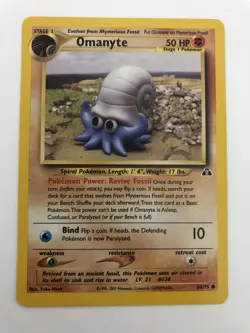Omanyte 60/75 - Common Pokemon Card - Neo Discovery Set - Wizards of the Coast - Image 1