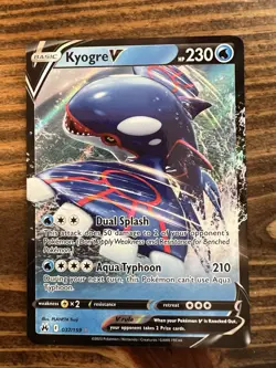 Kyogre V - 037/159 - Pokemon Crown Zenith Sword & Shield Ultra Rare Card -NM - Image 1