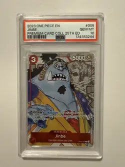 ONE PIECE Premium Card Collection 25th Anniversary JINBE ST01-005 PSA 10 - Image 1
