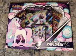 Pokemon TCG Galarian Rapidash V Box Sealed - Promo Card + Booster Packs - Image 1