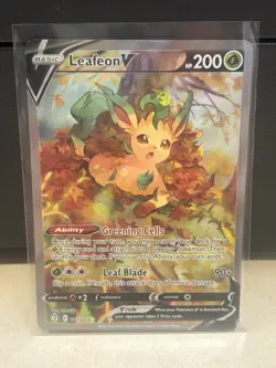 Pokemon TCG Leafeon v Card 166/203 FA Evolving Skies Near Mint Condition - Image 1