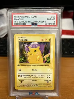 1st Edition Shadowless Pikachu - 58/102 - Base Set Vintage Pokemon Card - PSA 8 - Image 1