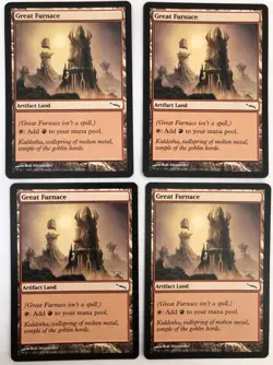 Great Furnace X4 LP Mirrodin MTG Magic the Gathering Wizards of the Coast EDH - Image 1