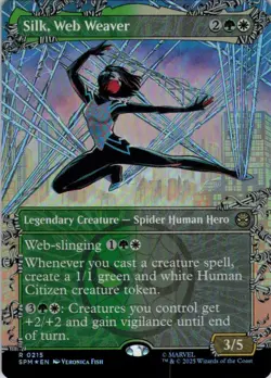MTG Silk, Web Weaver (Borderless) (215) | NM Foil | Spider-Man {SPM} - Image 2