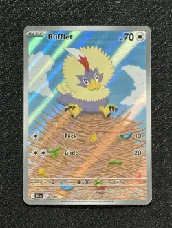 2025 Pokemon SV Black Bolt Rufflet Illustration Rare #154/086 Near Mint (NM) - Image 1