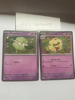 Cottonee MEP 018 & 019 Whimsicott Phantasmal Flames Black Star Promo Pokemon - Image 1