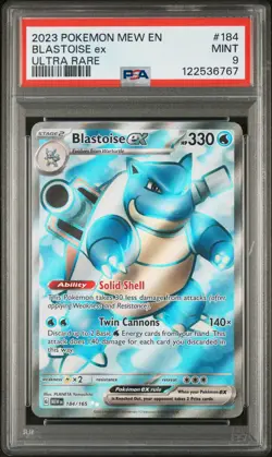2023 POKEMON MEW EN-151 ULTRA RARE #184 BLASTOISE EX PSA 9 - Image 1