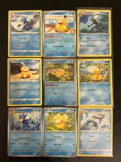 x9 Psyduck Golduck pokemon mixed lot Cute Holo Cosmo promo (2 Galaxies) see pic. - Image 1