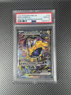 2025 POKEMON PRISMATIC EVOLUTIONS 154 IRON HANDS EX SIR PSA 10 - Image 1