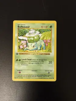 Bulbasaur 1st Edition 44/102 - Pokemon 1st Edition Base Set (Shadowless) - Image 1