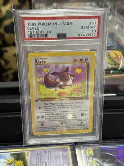 Eevee 51/64 1999 Pokemon Jungle Set 1st Edition PSA10 - Image 1