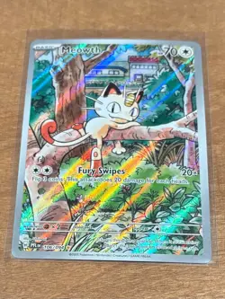 Meowth 106/094 Illustration RARE! (PFL) Phantasmal Flames Holo Pokemon TCG NM🔥 - Image 1