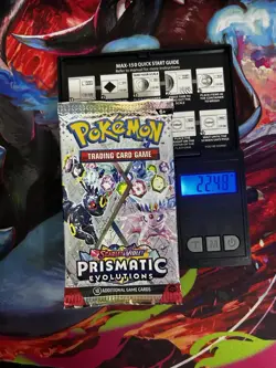 GOD PACKU 🔥22.48g🔥VERY HEAVY Prismatic Evolutions Pokemon Sealed Booster Pack - Image 1