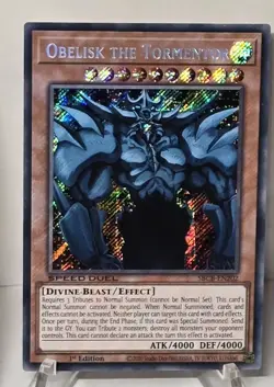 Egyptian God Set Slifer Obelisk Ra SBCB Secret Rare 1st Edition Yugioh TCG NM/M - Image 3