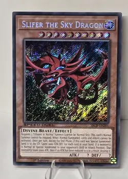 Egyptian God Set Slifer Obelisk Ra SBCB Secret Rare 1st Edition Yugioh TCG NM/M - Image 4