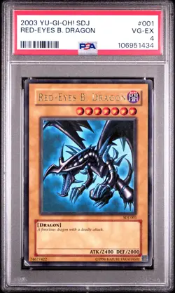 2003 YU-GI-OH! STARTER DECK: JOEY #001 RED-EYES B. DRAGON PSA 4 - Image 1