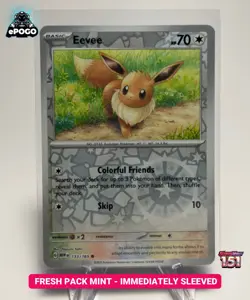 Eevee 133/165 Reverse Holo Pokemon TCG: 151 Card Pokemon MINT SHIPPED TODAY - Image 1
