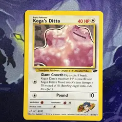 Pokemon TCG Kogas Ditto Gym Challenge Holo Card 10/132 LP - Image 1