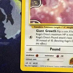 Pokemon TCG Kogas Ditto Gym Challenge Holo Card 10/132 LP - Image 5