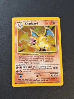 Pokemon Charizard Base Set Holo 4/102 English 1999 TCG Card - Image 1