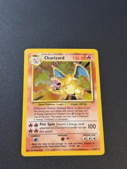 Pokemon Charizard Base Set Holo 4/102 English 1999 TCG Card - Image 2