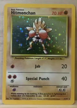 Pokemon TCG Fossil Hitmonchan Hitmonlee Holo Lot 2 Cards 1999 Near Mint - Image 2