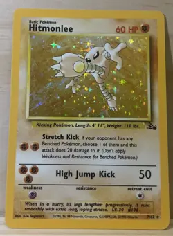 Pokemon TCG Fossil Hitmonchan Hitmonlee Holo Lot 2 Cards 1999 Near Mint - Image 3