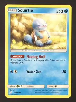 Pokemon TCG Squirtle Sleeping 22/181 Regular Common SM Team Up MP Cute Card - Image 1