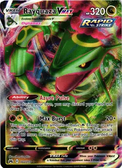 Pokemon TCG Rayquaza VMAX Crown Zenith Holo Ultra Rare Card 101/159 NM - Image 1