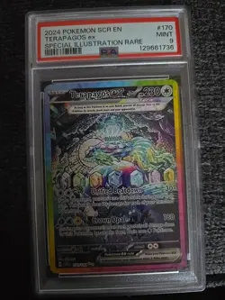 Pokemon TCG Terapagos EX Stellar Crown Holo Secret Rare Card PSA 9 SAR 170/142 - Image 1