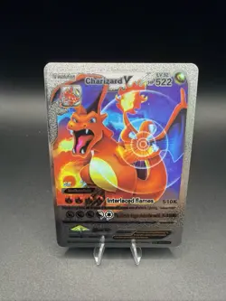 Charizard V - Silver Foil Pokemon TCG FAN ART Card - Image 1