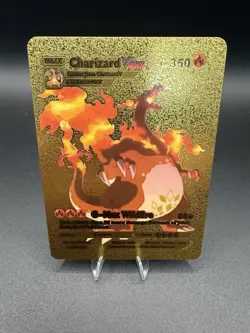 Charizard Vmax Gold Foil Fan Art Viny Textured Collector Card 143/293 Prismatic - Image 1