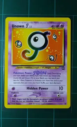 Pokemon Card Vintage Black Star Promo 38 Unown J 2001 Wizards Of The Coast LP - Image 1