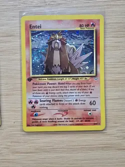 Pokemon Card Lot of 2 - 1st Edition Entei Neo Revelation, Mewtwo Base Set - Image 1
