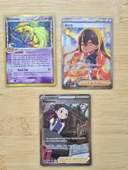 Pokemon Card Lot of 3 , Ninetales Dragon Frontiers, Japanese Carmine, Roxanne - Image 1