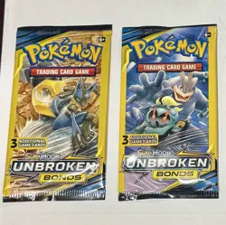 Pokemon Sun & Moon Unbroken Bonds 3 Card Mini Booster Pack 4 Packs Art Set - Image 3