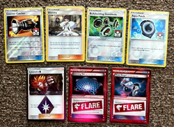 LOT OF 7 TRAINER HOLO POKEMON CARDS - Image 1