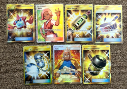 LOT OF 7 TRAINER HOLO FULL ART POKEMON CARDS NM MULTI SWITCH,LLIMA,ROTOM DEX - Image 1