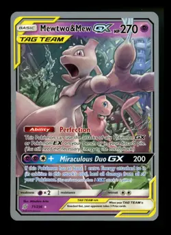 Mewtwo & Mew GX 71/236 Unified Minds 2019 WORLD CHAMPIONSHIP Pokemon Card TCG - Image 1