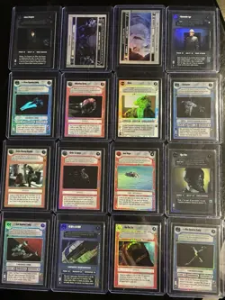 Star Wars CCG TCG 16 Card LOT ALL FOILS and ALL IN TOP LOADERS - Image 1