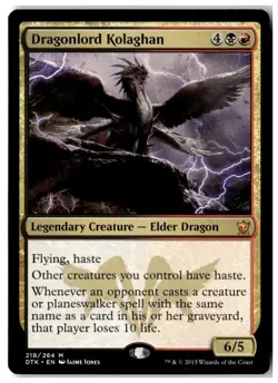 MTG Dragonlord Kolaghan - Dragons of Tarkir Moderately Played English - Image 1