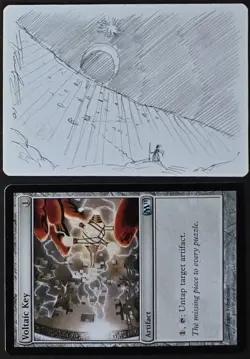 SKETCHED MtG Magic Franz Vohwinkel_ M11 Artist Proof _ VOLTAIC KEY _ VHTF 1/50! - Image 2