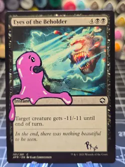 EYES OF THE BEHOLDER - MTG *Altered Hand Painted * Silly art OOZE - Image 1