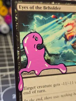 EYES OF THE BEHOLDER - MTG *Altered Hand Painted * Silly art OOZE - Image 2