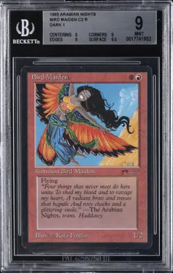 1993 MAGIC: THE GATHERING ARABIAN NIGHTS R, DARK 2 #C2 BIRD MAIDEN BGS 9 - Image 1