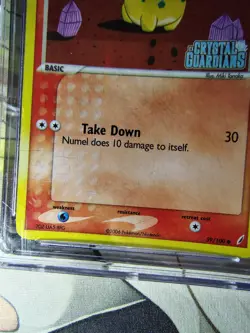 Numel EX Crystal Guardians 59/100 Reverse Holo CGC 10 Pokemon 2006 Gem Mint - Image 2